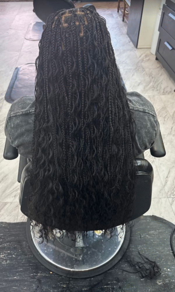 Boho knotless braids