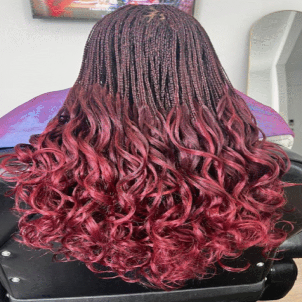 French curls braids (knotless or box braids)