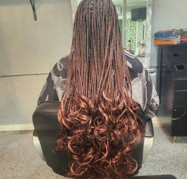 French curls braids (knotless or box braids)