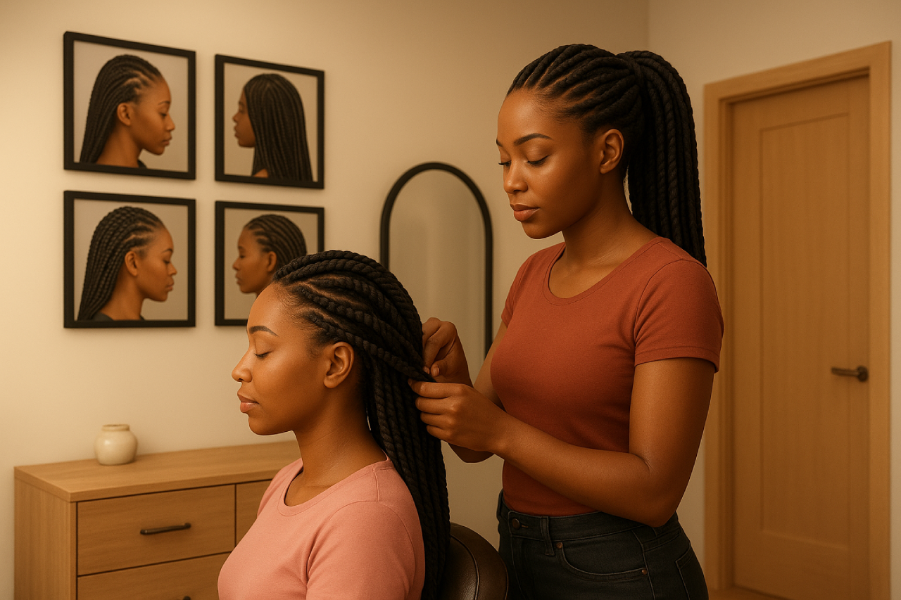 Boho knotless braids